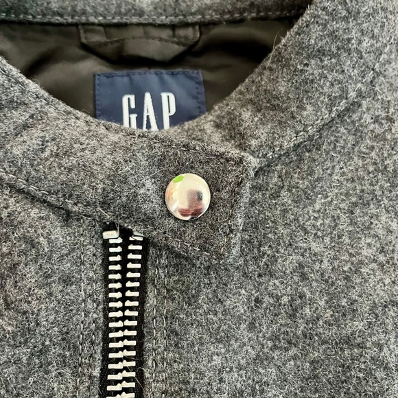 Gap Wool Blend Moto Biker Gray Jacket Size: Medium - Picture 4 of 10